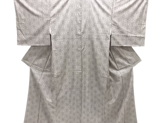 未使用品　仕立て上がり　麻の葉織り出し本場泥大島紬着物(5マルキ)